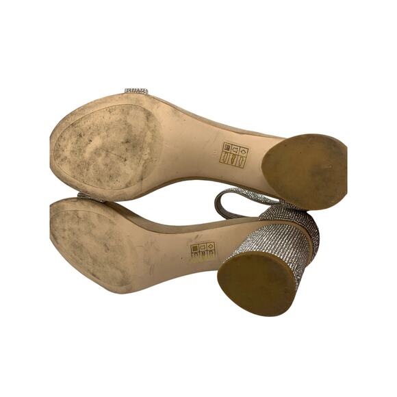 Jeffrey Campbell Laura Ankle Strap Sandal Womens Size 10 Rhinestone Heels - Picture 7 of 8